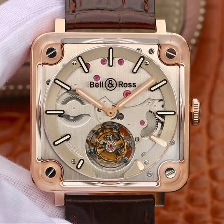 Bell & Ross BR-X2 Tourbillon 18K Rose Gold Stainless Steel Brushed Dial