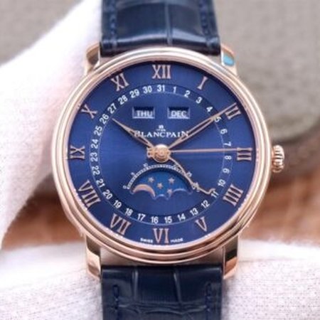 Blancpain Villeret 6654-3640-55 OM Factory Blue Strap