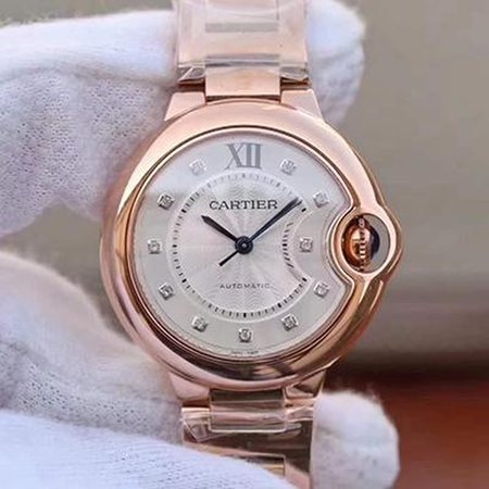 Ballon Bleu De Cartier Ladies 33 WE902062 V9 Factory White Textured Dial