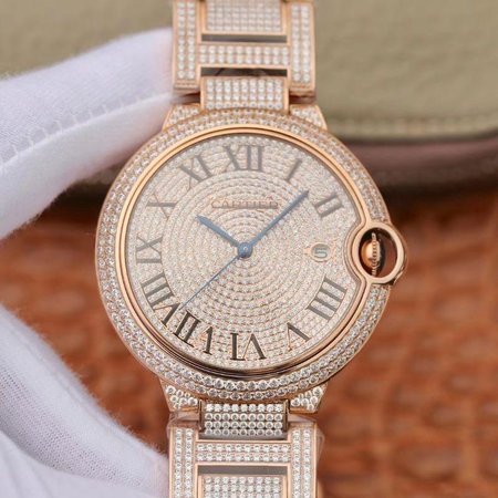 Ballon Bleu De Cartier W69006Z2 42mm TW Factory Rose Gold Diamonds Dial