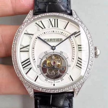 Drive De Cartier W4100013 Tourbillon White Textured Dial