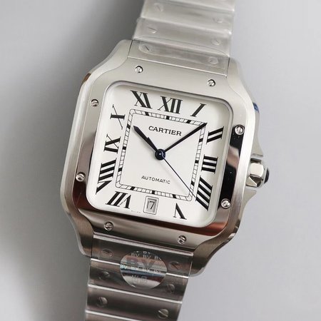 Cartier Santos WSSA0009 BV Factory Stainless Steel White Dial