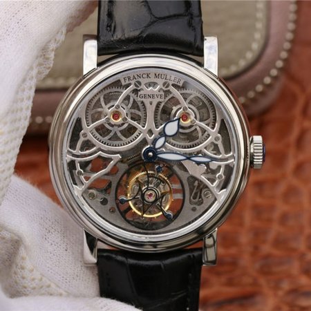 Franck Muller Giga Tourbillon 7048 T G SQT BR Silver Skeleton Dial