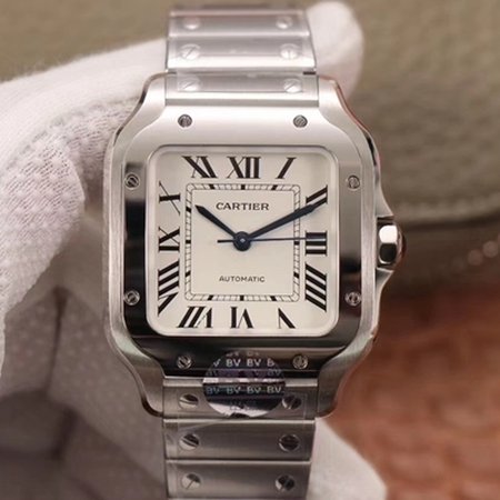 Cartier Santos WSSA0029 BV Factory Silver White Dial