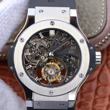 Hublot Big Bang Hollow Tourbillon Stainless Steel Case Skeleton Dial