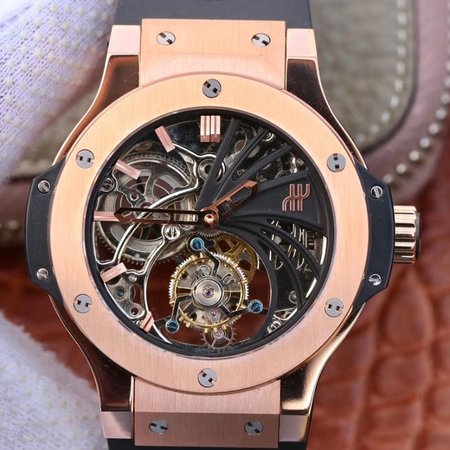 Hublot Big Bang Hollow Tourbillon 18K Rose Gold Skeleton Dial