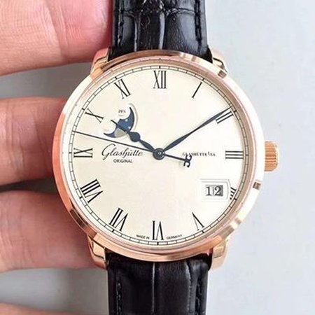 Glashutte Senator Panorama Date Moon Phase 100-04-32-15-04 GF Factory White Dial