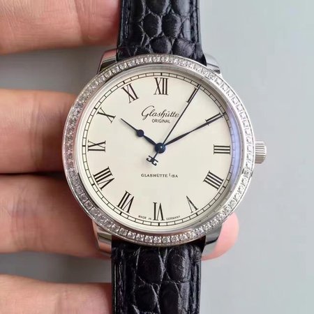 Glashutte Original Senator Excellence V4 1-39-52-01-02-04 FK Factory Diamond Bezel White Dial