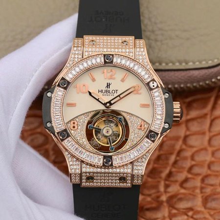 Hublot Classic Fusion Rose Gold Tourbillon White Enamel Dial