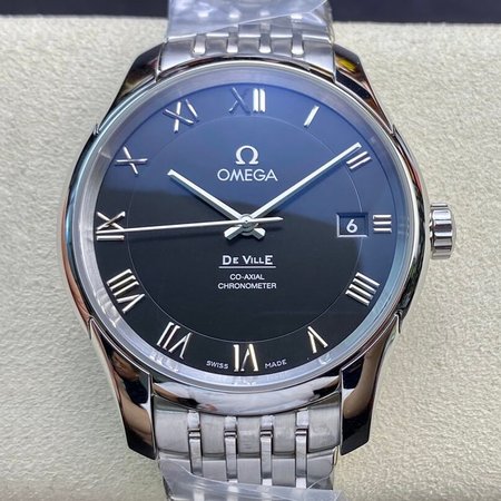 Omega De Ville 431.10.41.21.01.001 VS Factory Stainless Steel Black Dial