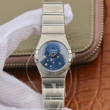 Omega Constellation Quartz Ladies 27mm TW Factory Blue Dial