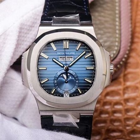 Patek Philippe Nautilus 5726/1A-014 PF Factory Moonphase Black Leather Strap