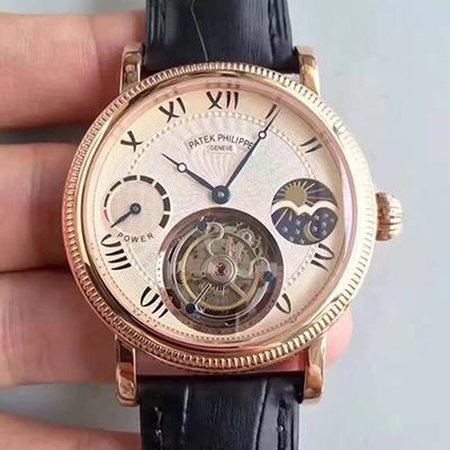 Patek Philippe Moonphase Tourbillon 18K Rose Gold Dial