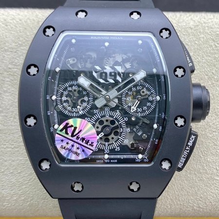 Richard Mille RM011 KV Factory Ceramic Black Strap