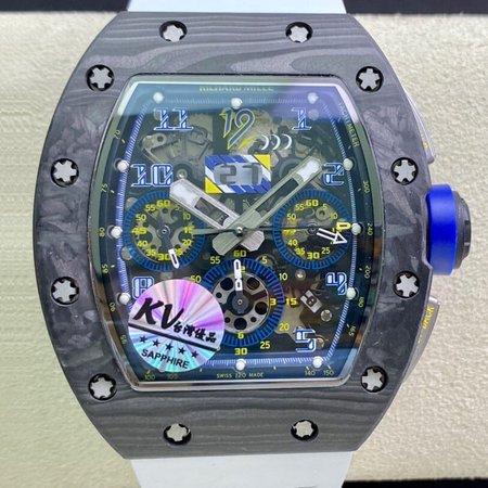 Richard Mille RM011 KV Factory White Rubber Strap