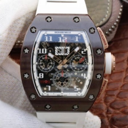 Richard Mille RM011 KV Factory White Rubber Strap