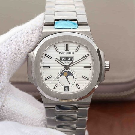 Patek Philippe Nautilus Annual Calendar Moonphase 5726/1A-010 KM Factory White Dial