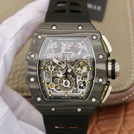 Richard Mille RM11-03 KV Factory Black Black Rubber Strap