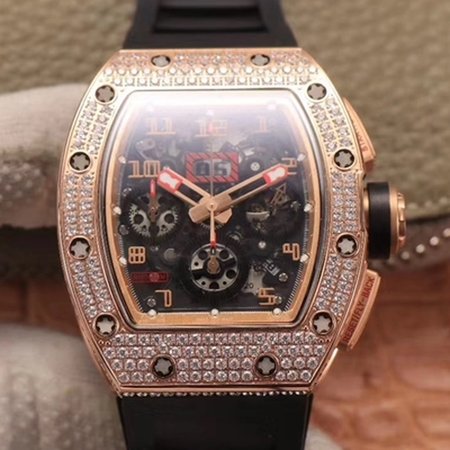 Richard Mille RM011 RG/5423 Felipe Massa KV Factory Rose Gold Diamond Bezel