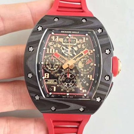 Richard Mille RM011 Lotus F1 Team Romain Grosjean KV Factory Forged Carbon Black Skeleton Dial