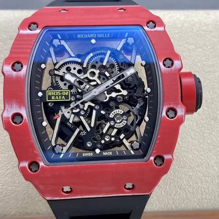 Richard Mille RM35-02 T+ Factory Black Strap Red Rubber Case