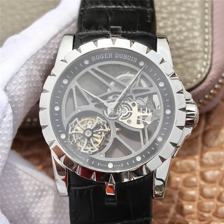 Roger Dubuis Excalibur RDDBEX0260 JB Factory Black Leather Strap