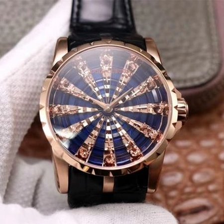 Roger Dubuis Excalibur RDDBEX0684 ZZ Factory Rose Gold Blue Dial