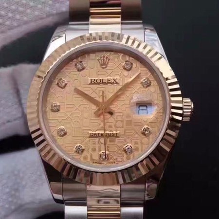 Rolex Datejust II 126333 41MM Diamond-studded Rose Gold Texture Dial