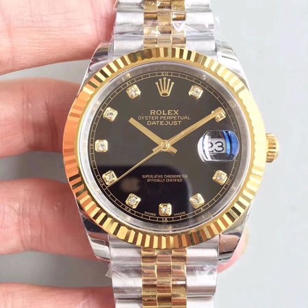 Rolex Datejust II M126333-0013 EW Factory Diamond-encrusted Black Dial