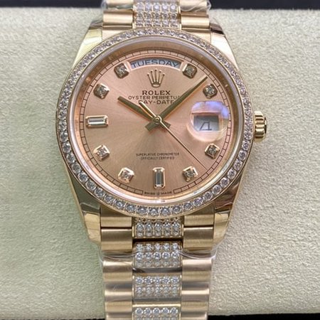 Rolex Day Date M128345RBR-0020 EW Factory Diamond-Set Bezel