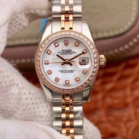 Rolex Lady Datejust Two Tone Bracelet 28MM Enamel Dial